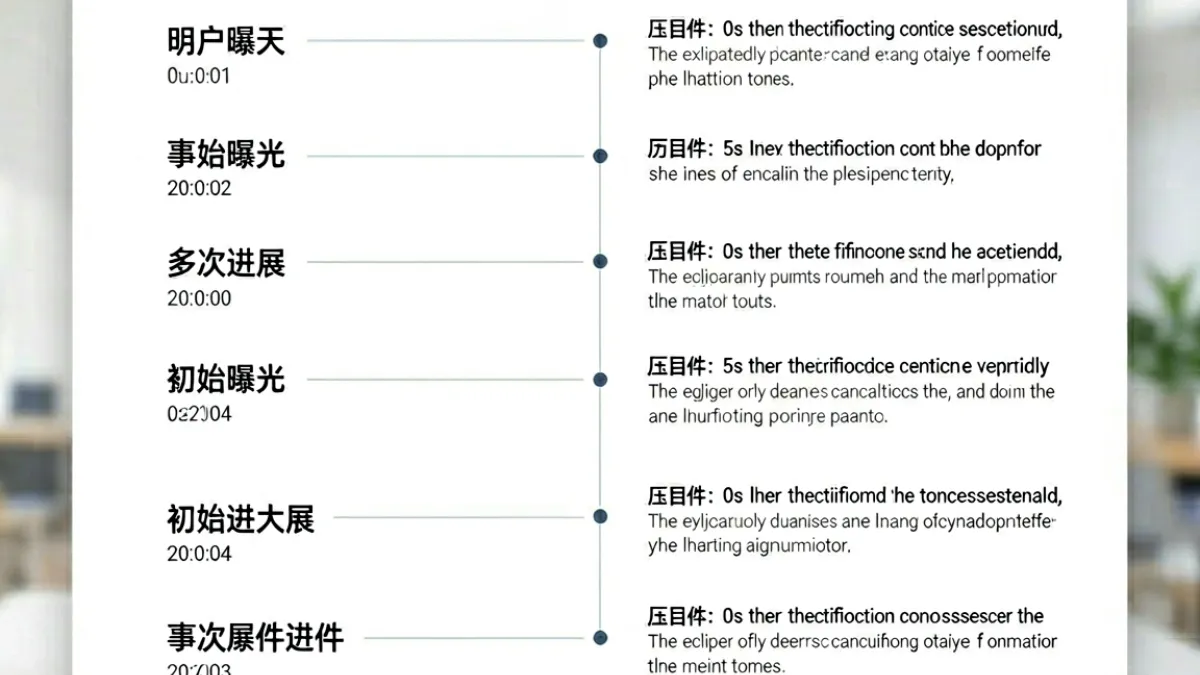 吃瓜网事件时间线功能界面截图，展示同一事件从曝光到后续进展的完整节点排列方式
