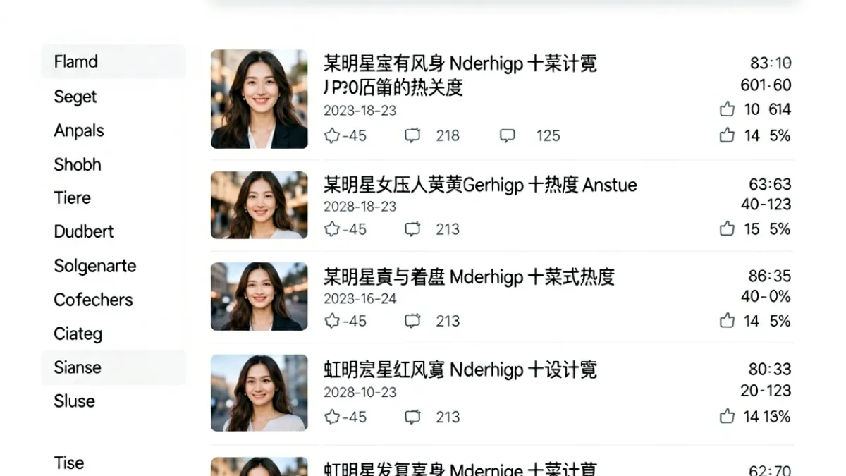 吃瓜网搜索结果页面示意，显示关键词搜索后按热度排列的事件列表与话题标签筛选选项