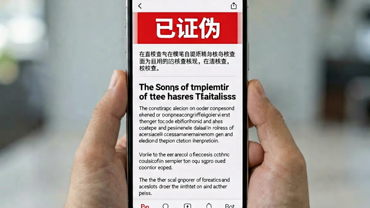 吃瓜网辟谣标注功能界面示意图，展示一条已证伪的热点事件顶部插入核查结论的样式
